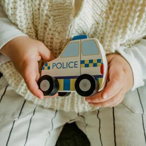 Orange Tree Toys Police Car Push Toy